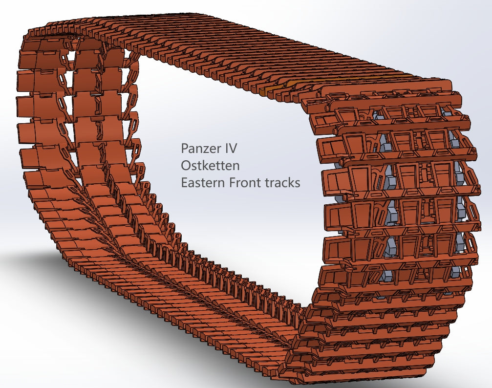 1:35 Workable tracks for Panzer III, Panzer IV, Winterketten, Ostketten, 3D printed