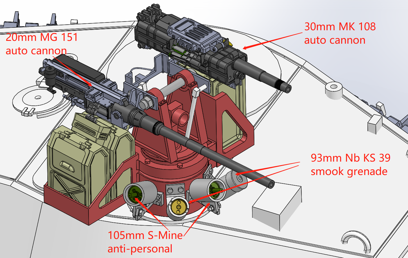 1:35, 1:16 German Weapon station, MK108, MG151, 3D printed, WWII, What if