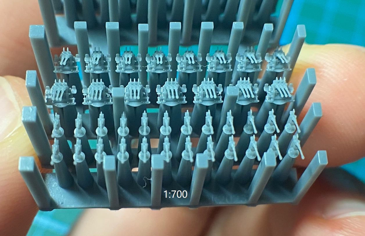 1:700, 1:350, IJN AA light gun set 25mm, v2024, Type 96 AA gun, Typ 96 Flak, with shield, without shield, turret type, Yamato, very detailed, sehr detailiert