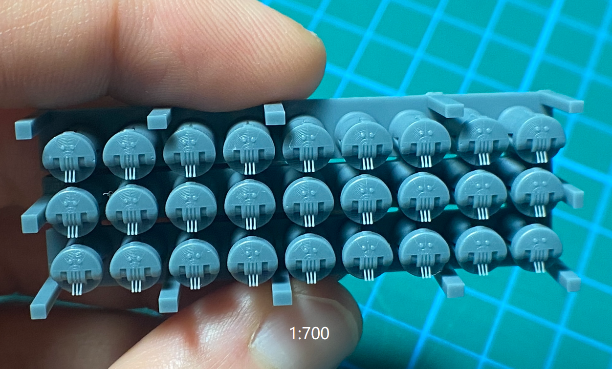 1:700, 1:350, IJN AA light gun set 25mm, v2024, Type 96 AA gun, Typ 96 Flak, with shield, without shield, turret type, Yamato, very detailed, sehr detailiert