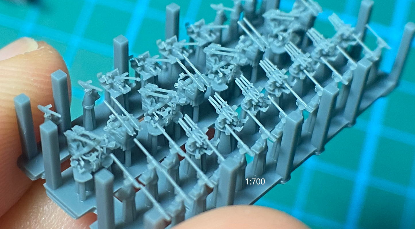 1:700, 1:350, 1:400, 1:250, 1:200 German WII Navy AA gun kit. Deutschen Kriegsmarine Flak, 20mm, 37mm, v.2022