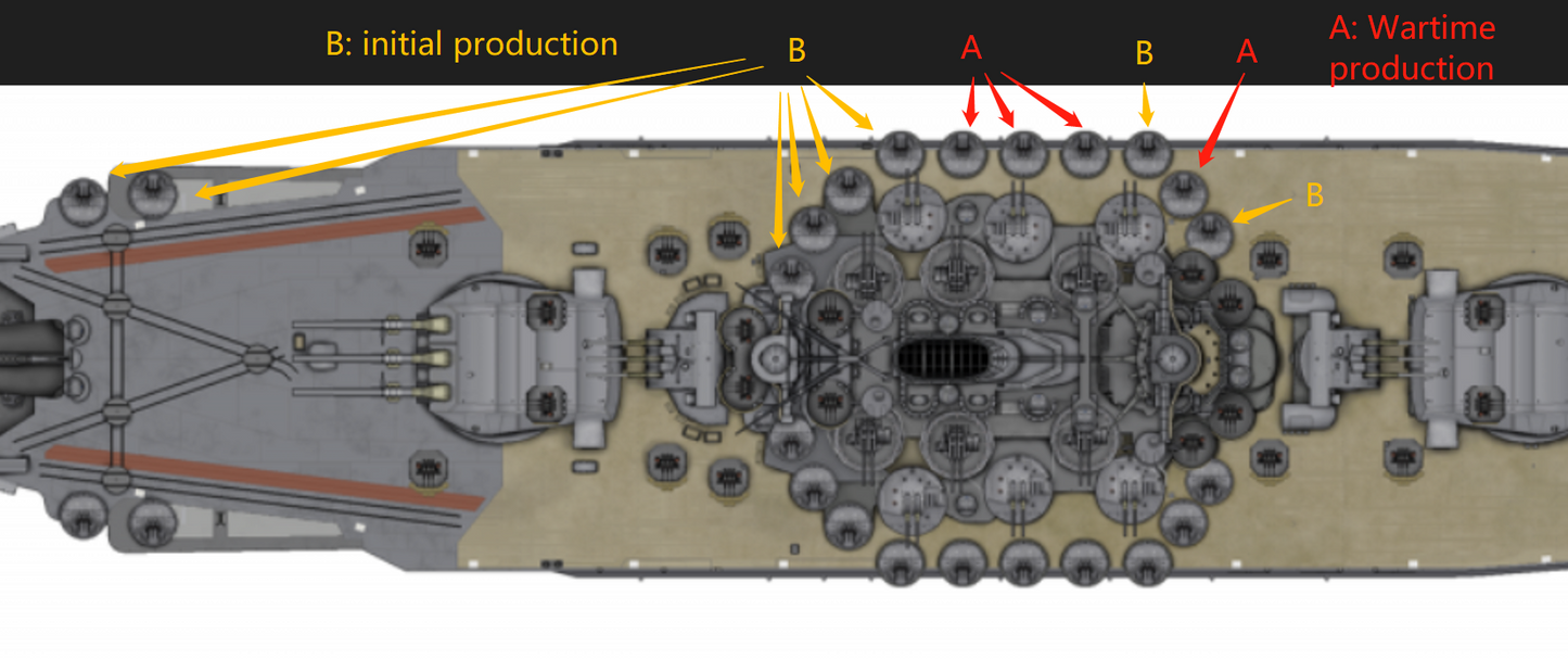 1:700, 1:350, IJN AA light gun set 25mm, v2024, Type 96 AA gun, Typ 96 Flak, with shield, without shield, turret type, Yamato, very detailed, sehr detailiert