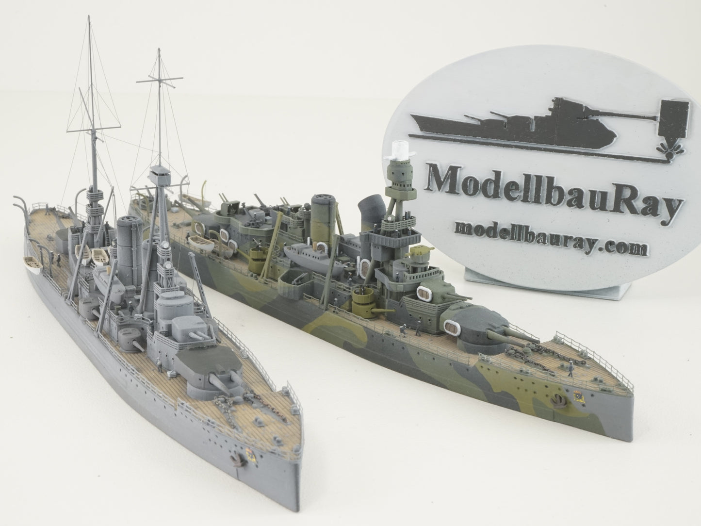 1:700 Drottning Victoria model 1921/1945, Sverige-class coastal battleship, Swedish Navy, 3D printed kit, Waterline