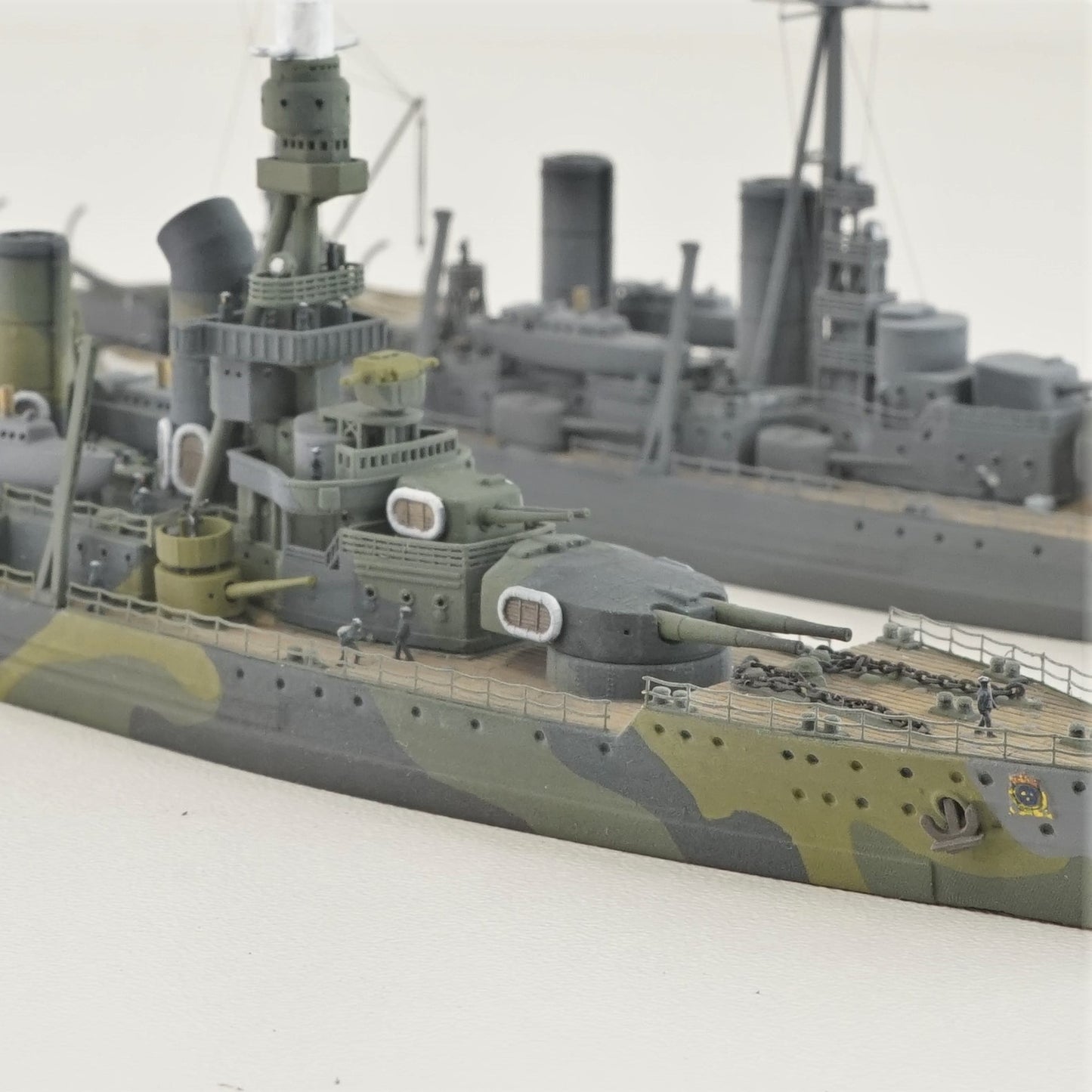 1:700 Drottning Victoria model 1921/1945, Sverige-class coastal battleship, Swedish Navy, 3D printed kit, Waterline