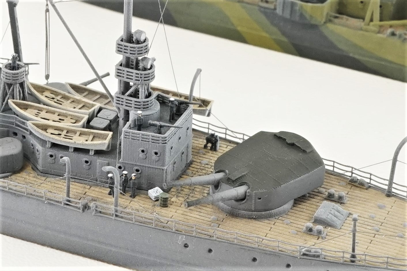 1:700 Drottning Victoria model 1921/1945, Sverige-class coastal battleship, Swedish Navy, 3D printed kit, Waterline