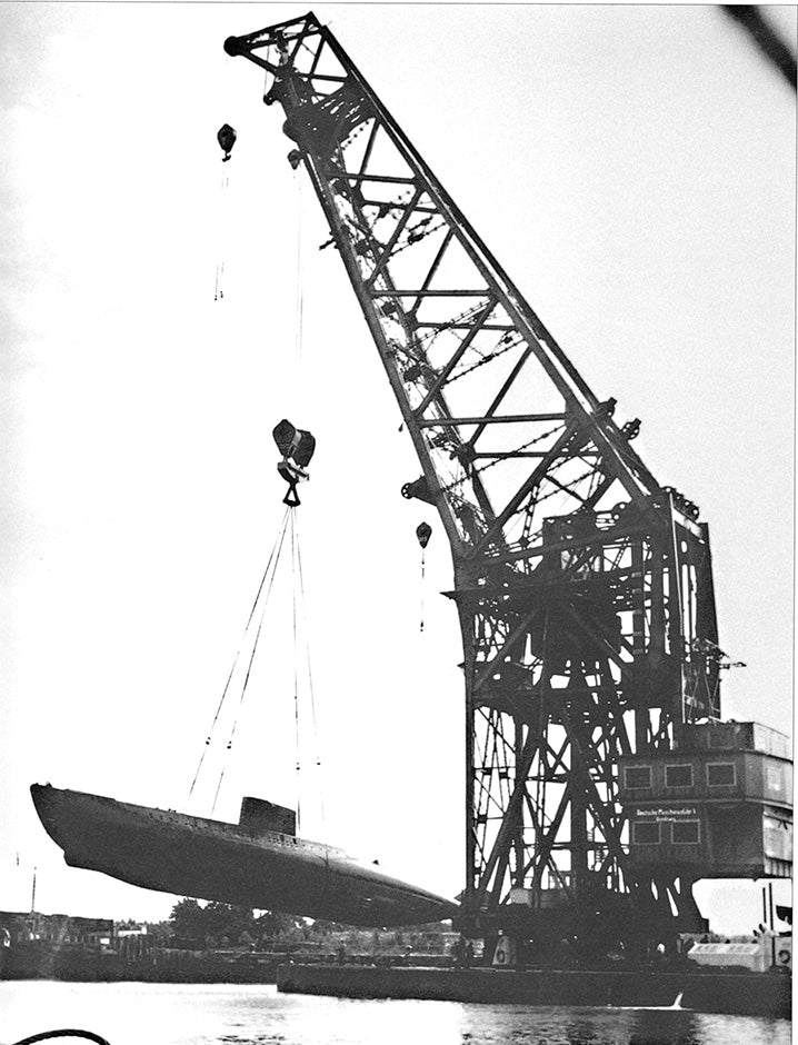 1:700 German Navy floating crane Langer Heinrich, WWI, WWII, 3D printed kit, Waterline