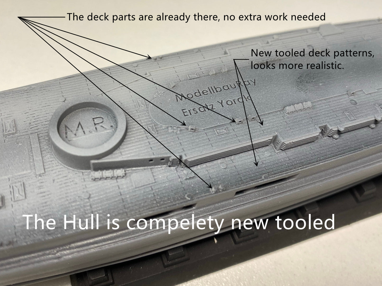 1:700 SMS Ersatz Yorck, full hull, waterline, german battleship WWI, resin, 3D printed kit