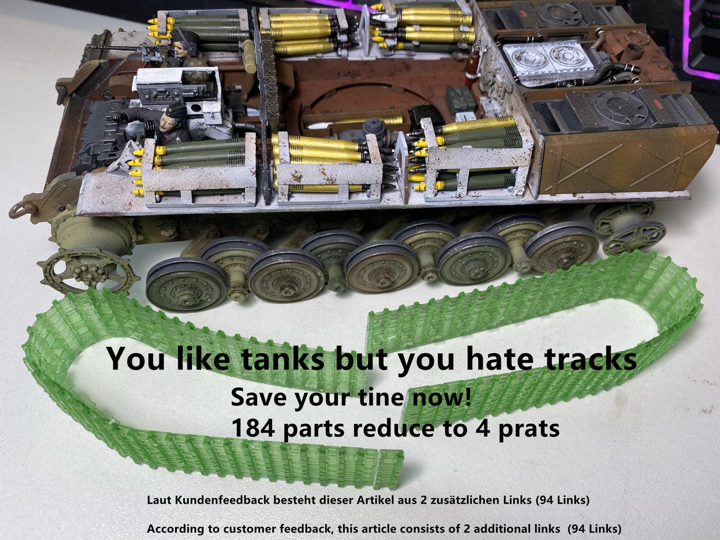 1:35 Tracks, King Tiger, Jagdtiger, for MENG, Takom, Trumpeter, Tamiya half-finished, 1:35 Einsatzbereit Ketten