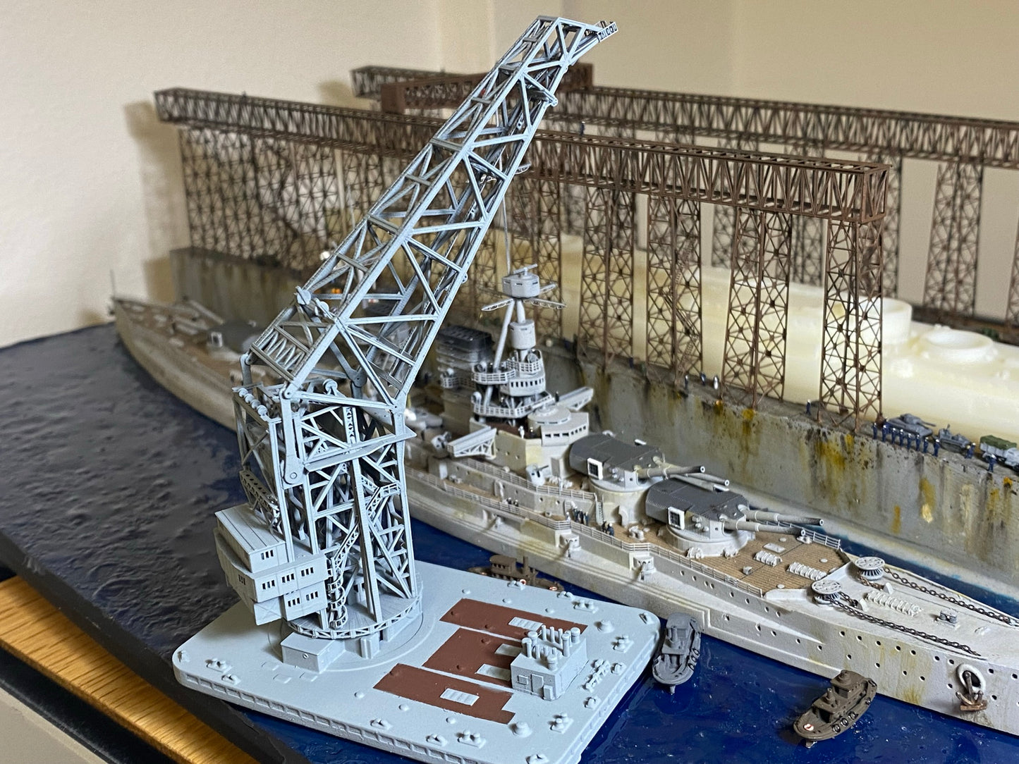1:700 German Navy  floating crane Langer Heinrich, WWI, WWII, 3D printed kit, Waterline