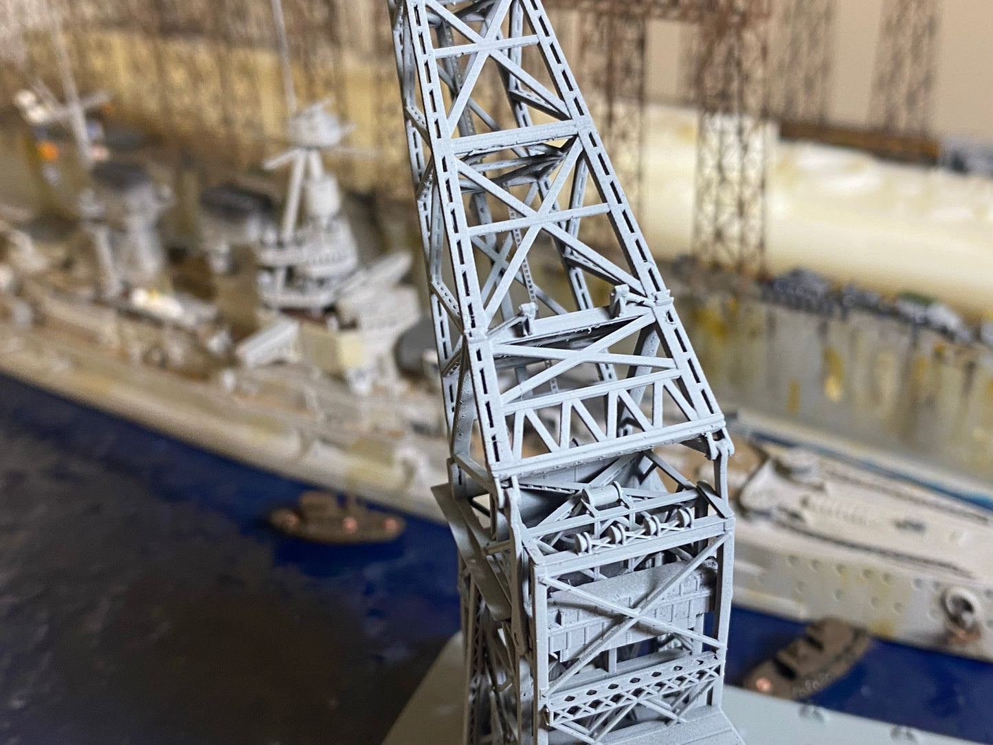 1:700 German Navy floating crane Langer Heinrich, WWI, WWII, 3D printed kit, Waterline