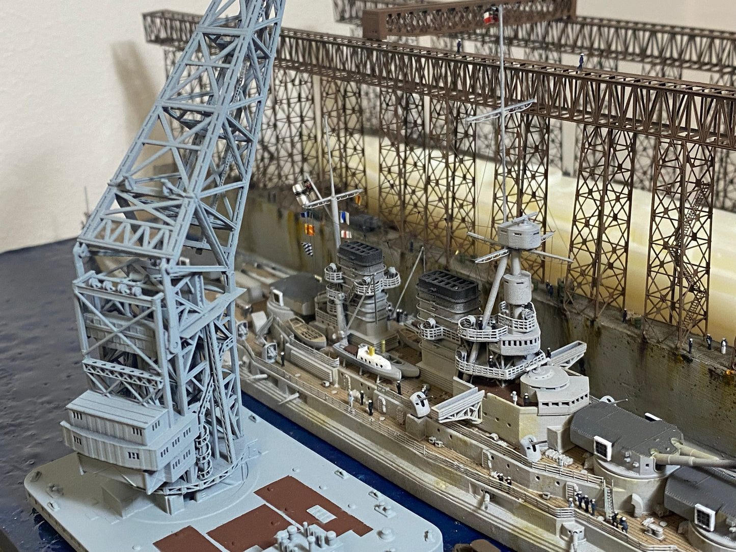 1:700 German Navy  floating crane Langer Heinrich, WWI, WWII, 3D printed kit, Waterline