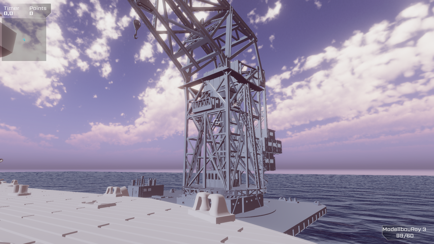 1:700 German Navy  floating crane Langer Heinrich, WWI, WWII, 3D printed kit, Waterline