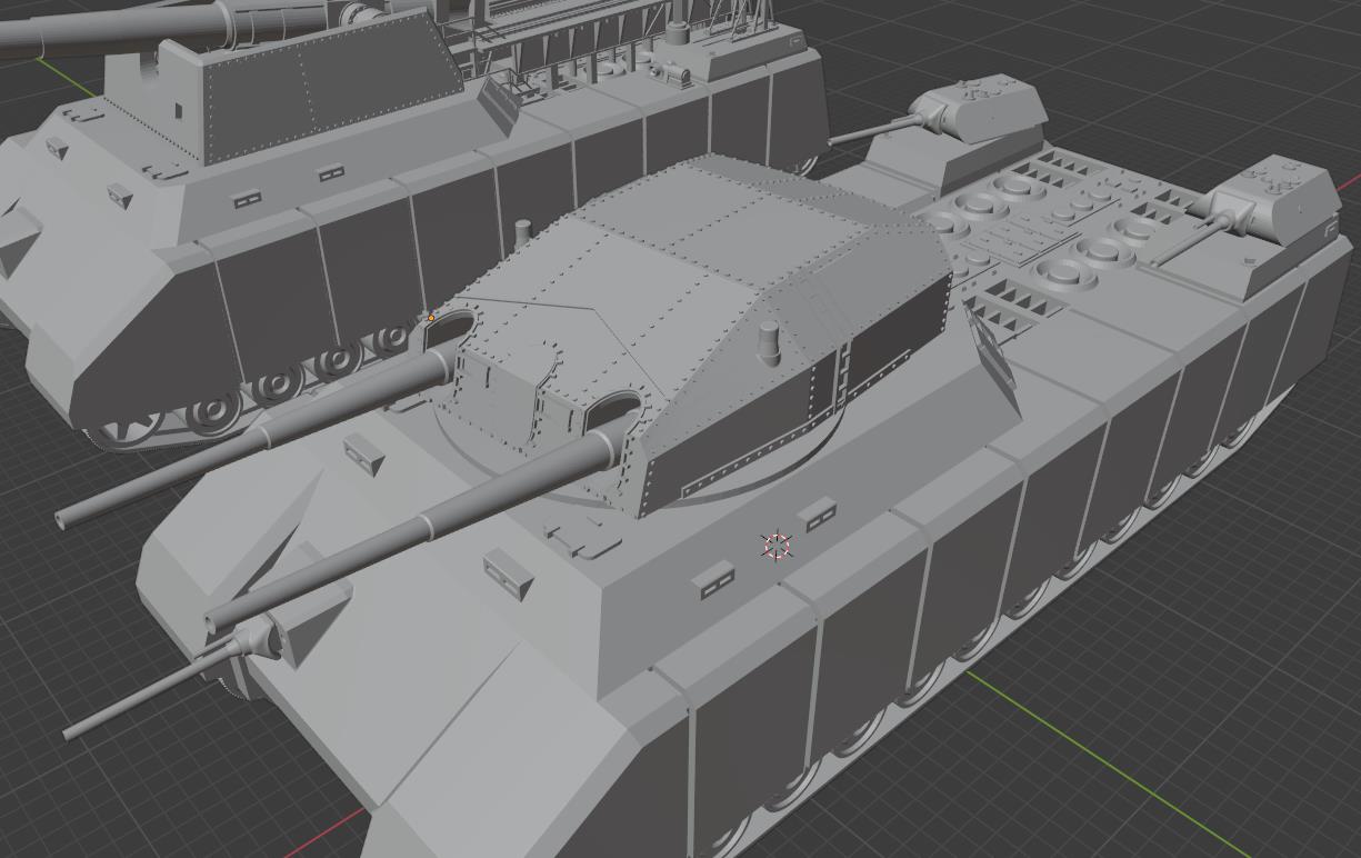 1:700, 1:350 German super heavy tanks set, P1000 Ratte und P1500 landkreuzer, E100, Maus, Karl Gerät, Krupp Räumer S, V2