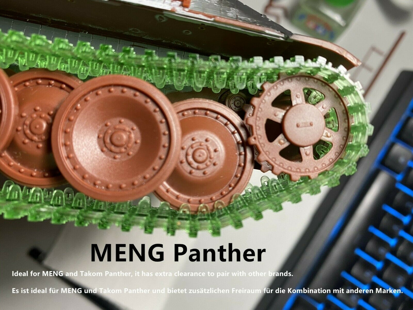 1:35 Tracks, for WWII German Panther Tanks, ideal for MENG, half-finished, 1:35 Einsatzbereit Panther Ketten, half-finished tracks for Panther, MENG Takom