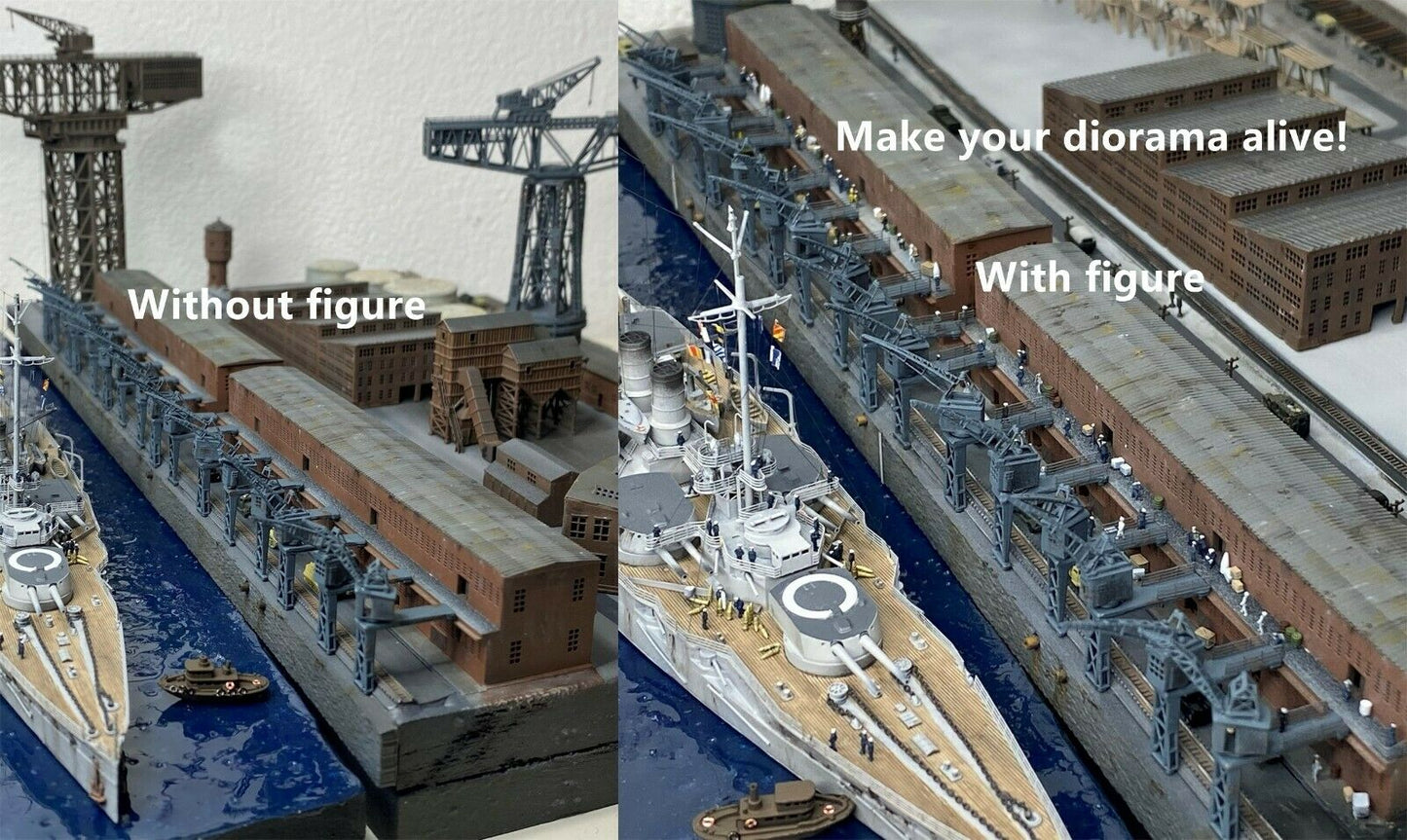 1:700, 1:350, 1:200 Figuren, universal naval figure, civilian and army figure, Pilot figure, 1:700 figure, 3D printed kit, Bausatz, airfields, aircraft carrier
