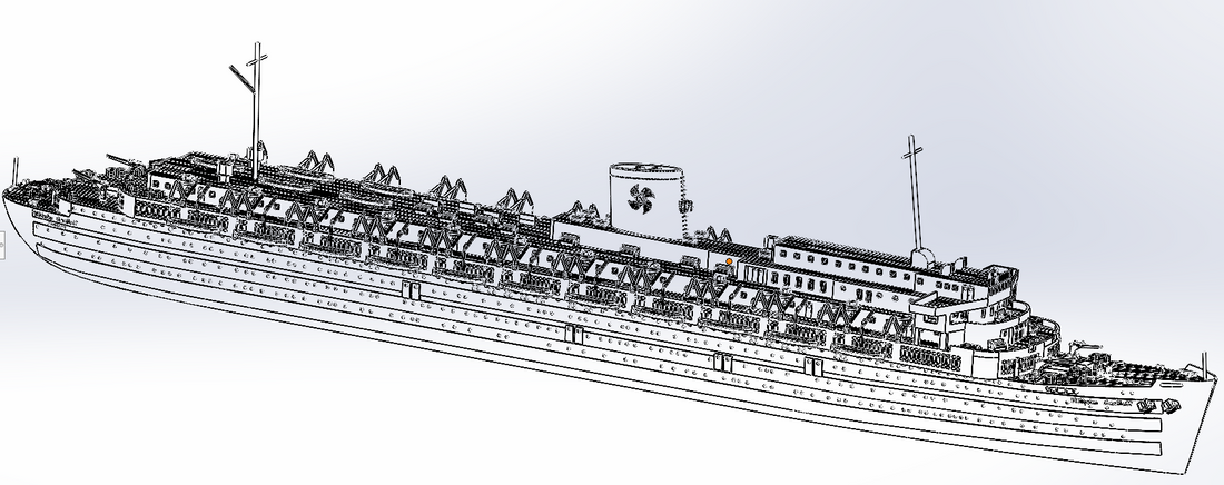 Instructions, 1:700 Wilhelm Gustloff model, 3D printed kit, Waterline