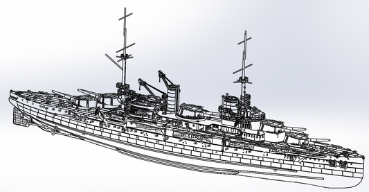 Instructions, 1:700 Bretagne 1918 model, 3D printed kit