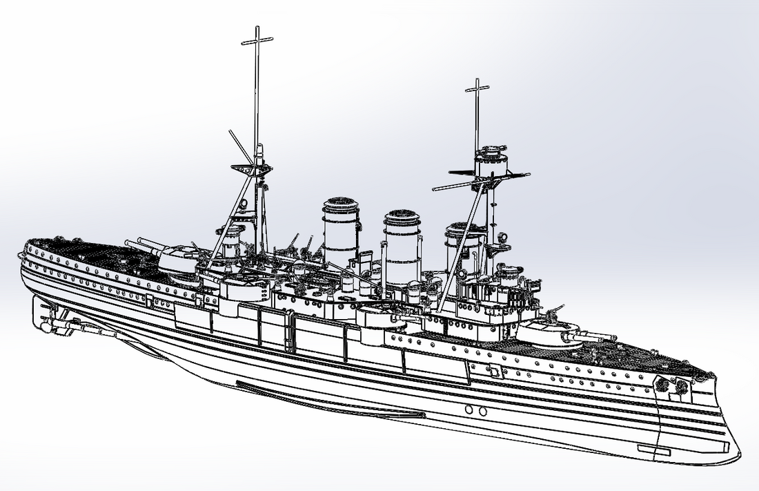 1:700 Georgios Averoff 1943 scale model, 2022 New tool. 3D print + Resin kit. ModellbauRay. Georgios Averof.