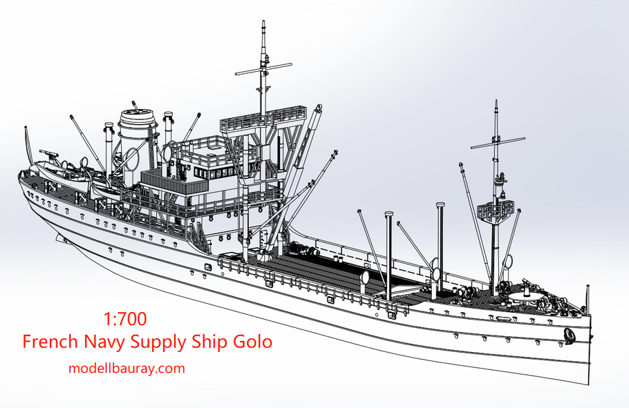 1:700 French Navy Supply Ship Golo, modellbauray, online instruction