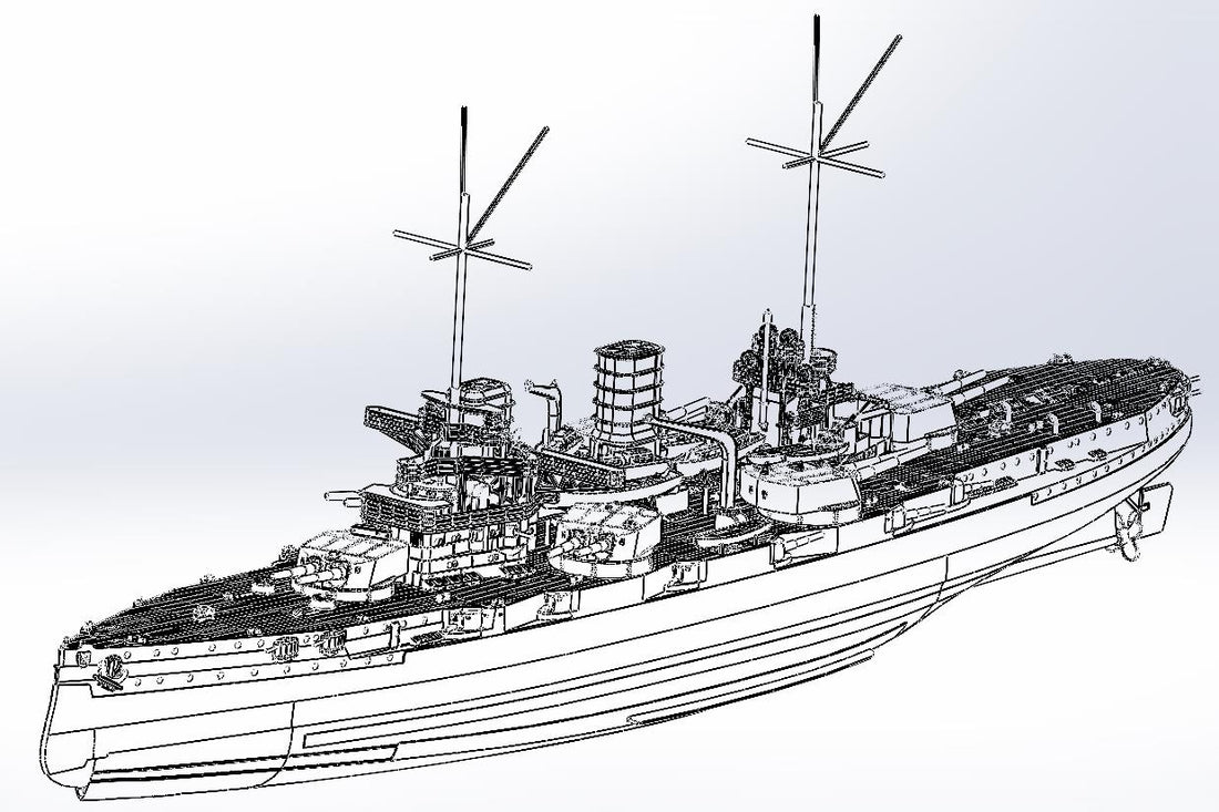 Instructions, 1:700 SMS Nassau model, 3D printed kit