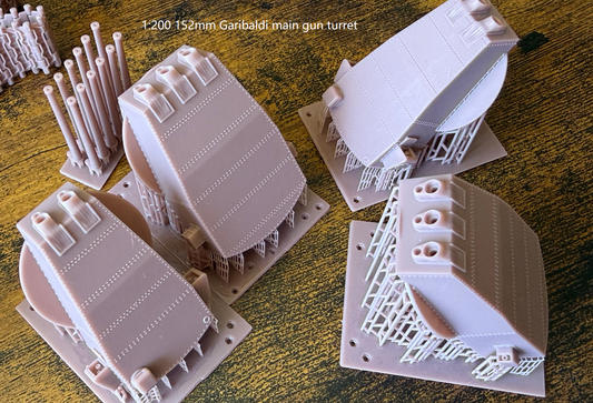 Italian navy main gun turrets, 305mm, 380mm, 320mm, 152mm, Littorio, Roma, Conte di Cavour, Dante Alighieri 3D printed kits