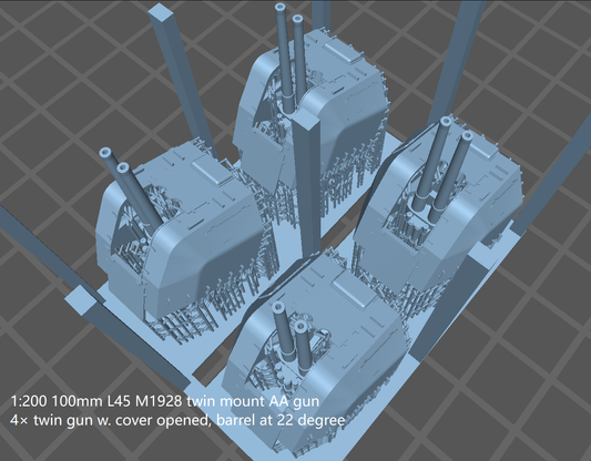 Italian navy heavy AA guns, 76mm, 90mm, 100mm, 102mm 120mm AA guns, 127mm, 128mm AA guns, 3D printed kits