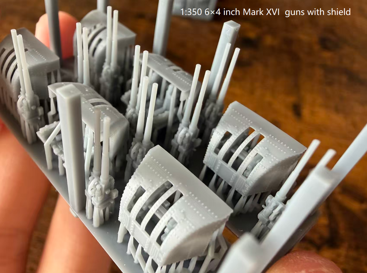 1:700 1:350 Royal navy secondary guns, 3 inch gun, 4 inch /45 Mark XVI, 4.5 inch, 5 inch gun, 8 inch gun, 9.2 inch gun, 76mm gun, 114mm gun, 120mm gun, 152mm gun, .50 Vickers machine gun, machine gun, AA guns