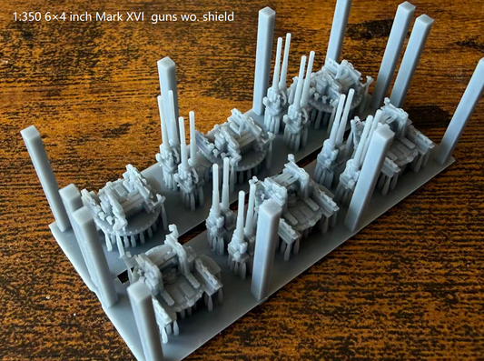 1:700 1:350 Royal navy secondary guns, 3 inch gun, 4 inch /45 Mark XVI, 4.5 inch, 5 inch gun, 8 inch gun, 9.2 inch gun, 76mm gun, 114mm gun, 120mm gun, 152mm gun, .50 Vickers machine gun, machine gun, AA guns