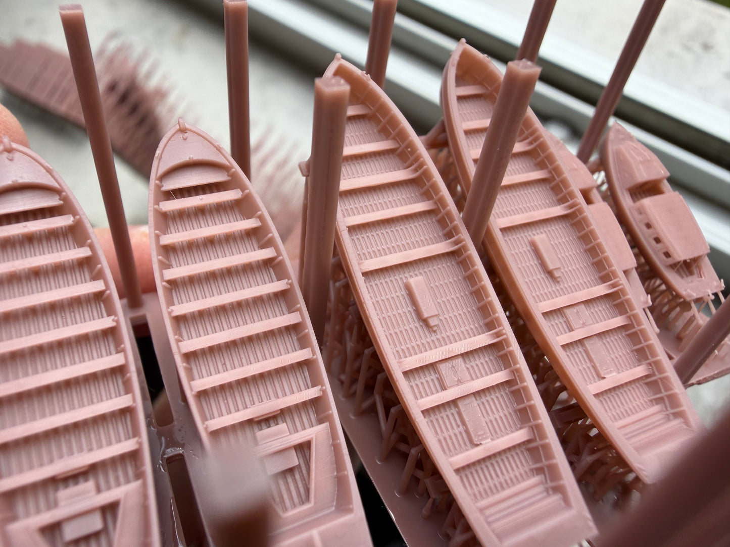 1:700, 1:350 Royal Navy boat kit, 50 ft steam pinnace, 36 ft motor pinnace, 35 ft fast motor boat, 45 ft admiral's barge, 45 ft fast motor boat 3D printed accessories, highly detailed,