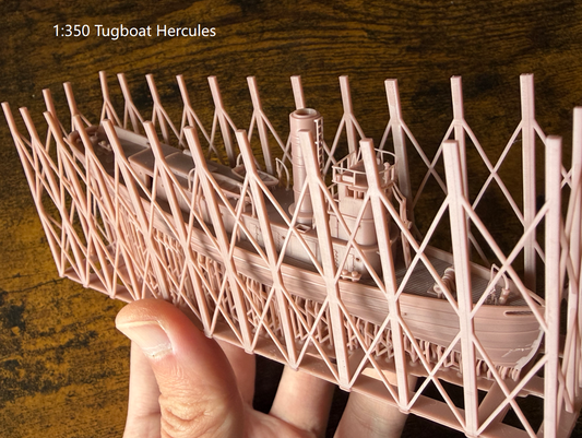 1:350 Auxiliary ships, tugboat, ferry, coal ship, oil tanker, barracks ship, floating crane