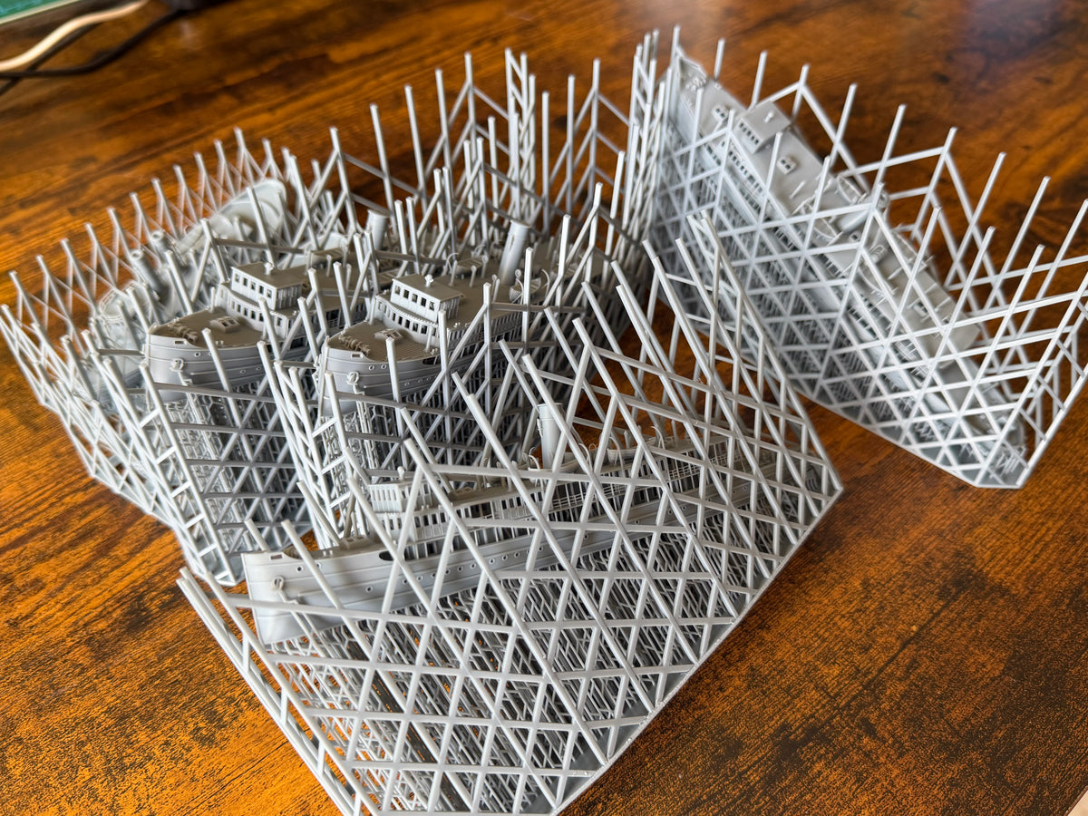 1:350 Auxiliary ships, tugboat, ferry, coal ship, oil tanker, barracks ship, floating crane
