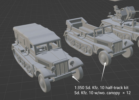 1:700, 1:350 German half track truck kit, Sdkfz 9, FAMO, Sdkfz 10, Sdkfz 7, Sdkfz 8, 3d printed parts, diorama, wwii german