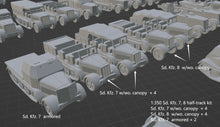 Load image into Gallery viewer, 1:700, 1:350 German half track truck kit, Sdkfz 9, FAMO, Sdkfz 10, Sdkfz 7, Sdkfz 8, 3d printed parts, diorama, wwii german
