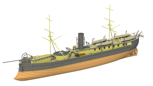1:700 HNLMS Schorpioen, Ironclad, Monitor, Ram Ship, Royal Netherlands Navy