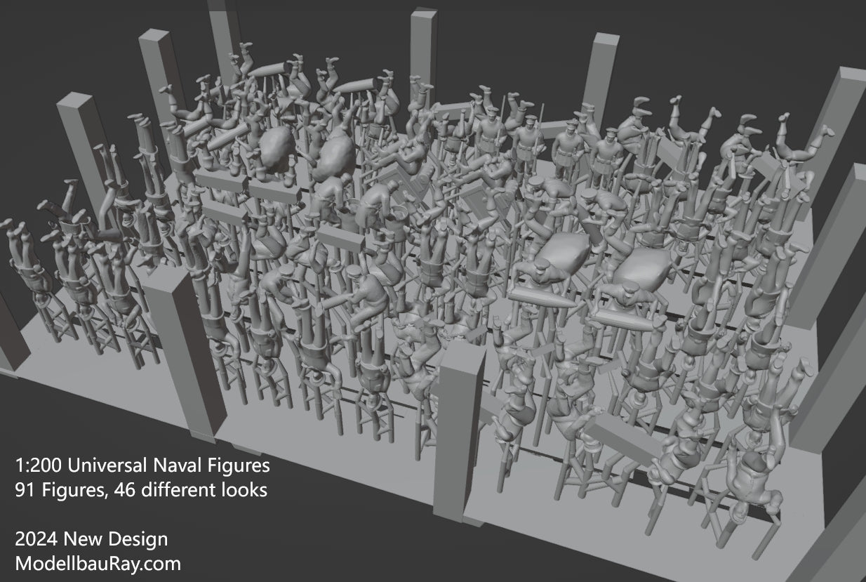 1:700, 1:350, 1:200 Figuren, universal naval figure, civilian and army figure, Pilot figure, 1:700 figure, 3D printed kit, Bausatz, airfields, aircraft carrier