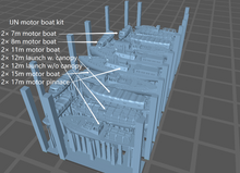 Load image into Gallery viewer, 1:700 IJN Boat and Motor boat kit, 3d printed accessory, highly detailed, 12m launch, 15m motor boat, 17m motor pinnace, 12m launch
