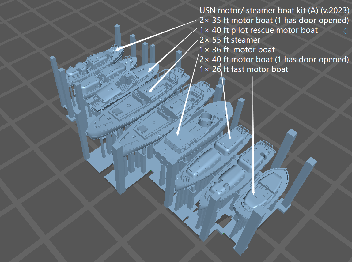 1:700 USN motor boat, steamer kit, US navy, motor boat, steamer, 55 ft steamer, 35 ft motor boat, 40 ft motor boat, 26 ft motor boat