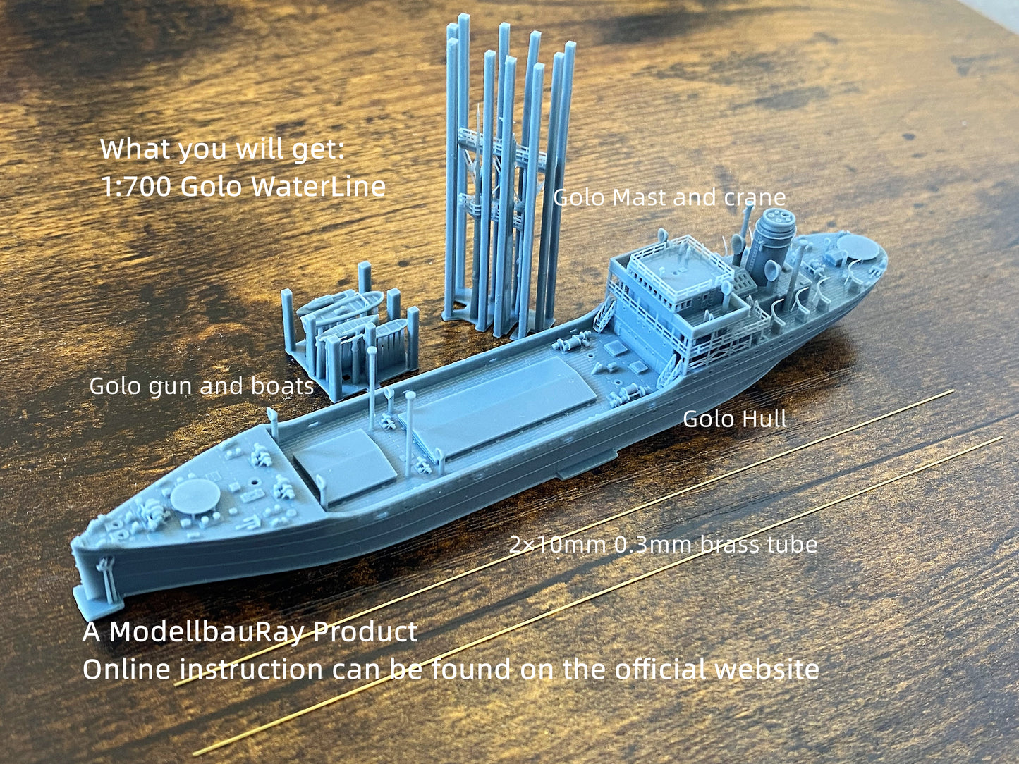 1:700 French Navy Supply Ship Golo, WaterLine model, 3D printed kit, French navy, cargo ship