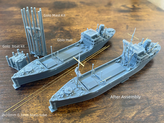 1:700 French Navy Supply Ship Golo, WaterLine model, 3D printed kit, French navy, cargo ship