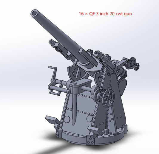 Royal navy secondary guns, 3 inch gun, 4.5 inch, 5 inch gun, 8 inch gun, 9.2 inch gun, 76mm gun, 114mm gun, 120mm gun, 152mm gun, .50 Vickers machine gun, machine gun, AA guns