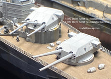 Load image into Gallery viewer, 1:700 German Main Gun Turret, 3D printed, battleship, Bismarck, Tirpitz, WWII, WWI, Bayern, Nassau, Scharnhorst, C34 naval gun, 38 cm gun, 28 cm gun
