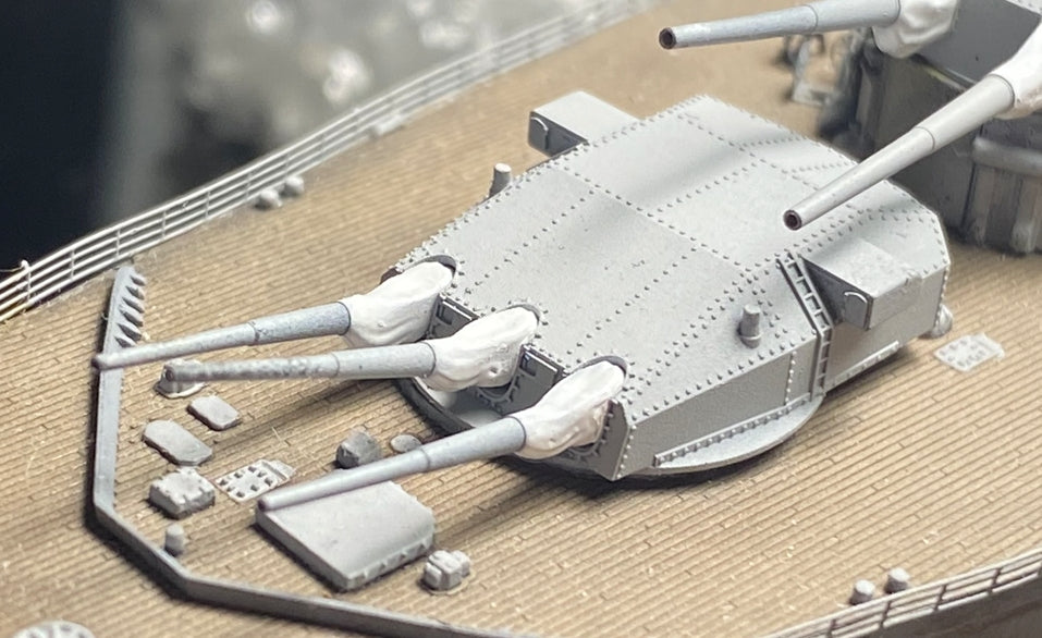 1:700 German Main Gun Turret, 3D printed, battleship, Bismarck, Tirpitz, WWII, WWI, Bayern, Nassau, Scharnhorst, C34 naval gun, 38 cm gun, 28 cm gun