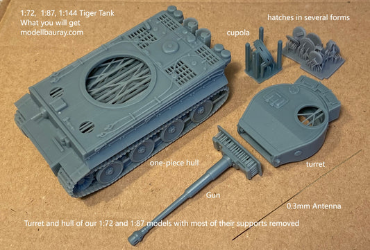 1:72, 1:87 Tiger tank, 1:144 Tiger tank, 3D printed kit, Tiger H, Tiger E, Tiger family. Gearmany tanks