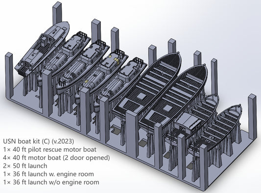 1:700 USN motor boat, steamer kit, US navy, motor boat, steamer, 55 ft steamer, 35 ft motor boat, 40 ft motor boat, 26 ft motor boat