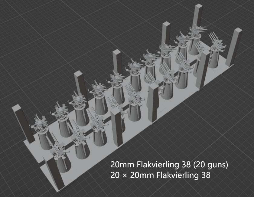 1:700, 1:350, 1:400, 1:200 German WII Navy AA gun kit. Deutschen Kriegsmarine Flak, 20mm, 37mm, v.2022