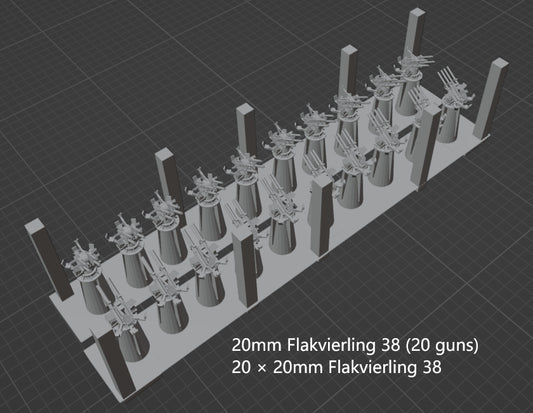 1:700, 1:350, 1:400, 1:200 German WII Navy AA gun kit. Deutschen Kriegsmarine Flak, 20mm, 37mm, v.2022