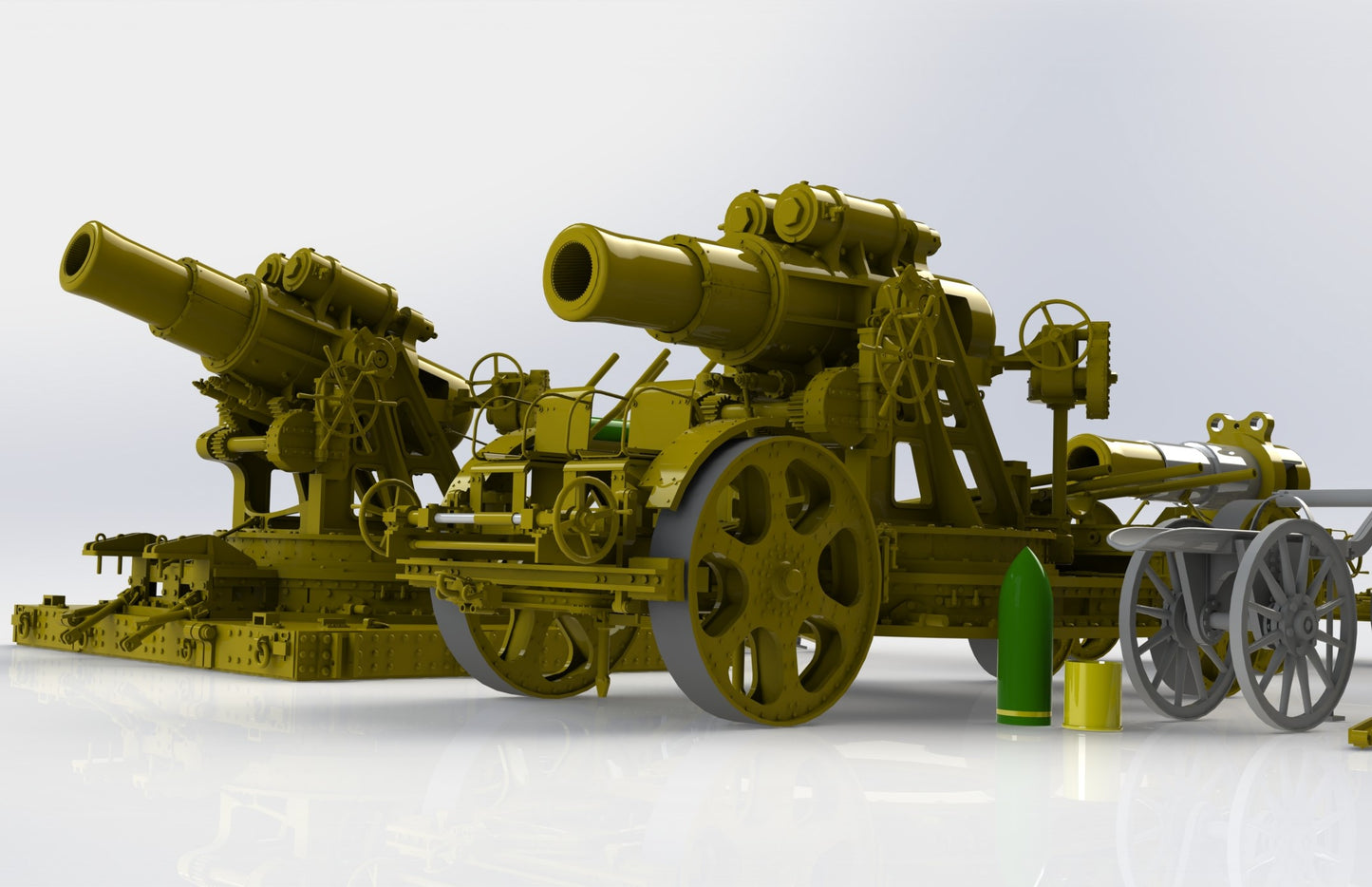 Skoda M.11 siege howitzer model, 3D printed kit, base transporter, barrel transporter, accessories, Skoda M.11-Mörser, 1:35, 1:72