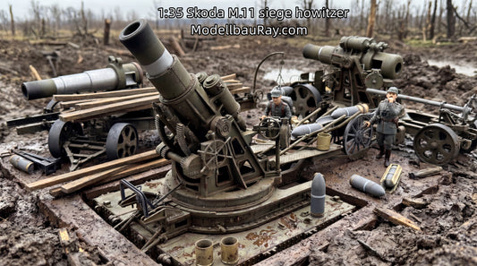 Skoda M.11 siege howitzer model, 3D printed kit, siege gun, base transporter, barrel transporter, accessories, Skoda M.11-Mörser, 1:35, 1:72