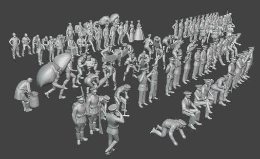 1:700, 1:350, 1:200 Figuren, universal naval figure, civilian and army figure, 1:700 figure, 3D printed kit, Bausatz