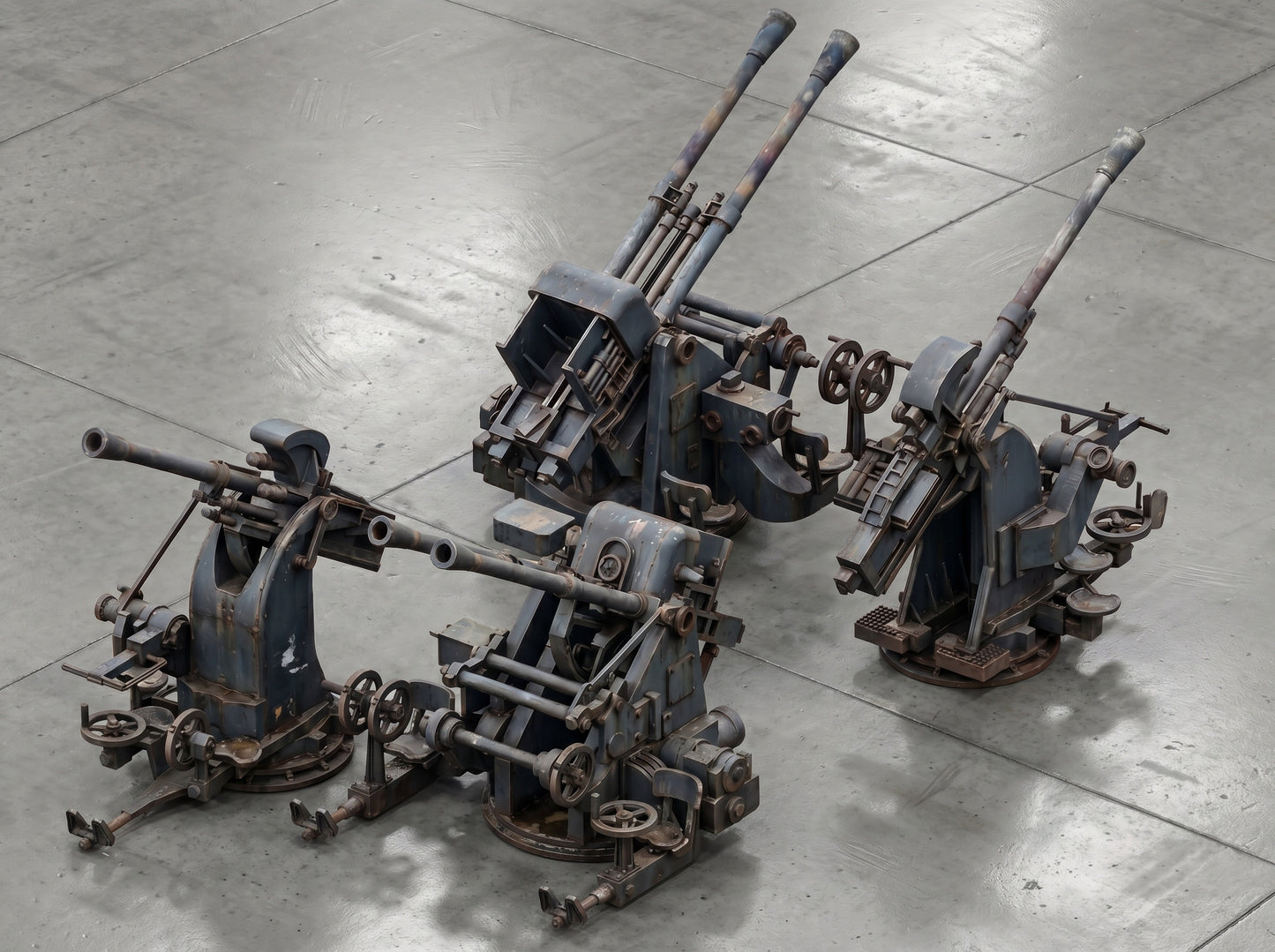 Italian navy light AA guns, 20mm, 37mm, Breda AA guns, 20mm L65, 37mm L54, 3D printed kits Regia Marina
